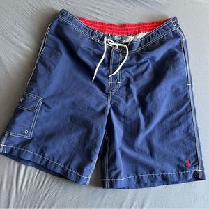 Mens POLO by RALPH LAUREN Blue Swim Trunks Mesh Lined Size XL 9 inch Inseam